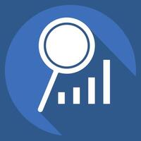 Icon Market Analysis. related to Development symbol. long shadow style vector