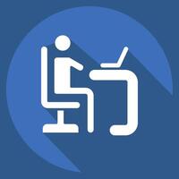 Icon Learner. related to Development symbol. long shadow style vector