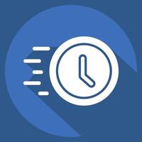 Icon Progress Clock. related to Development symbol. long shadow style vector