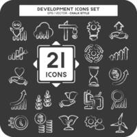 Icon Set Development. related to Education symbol. chalk Style vector