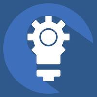 Icon Creative Innovation. related to Development symbol. long shadow style vector