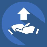 Icon Development Cooperation. related to Development symbol. long shadow style vector
