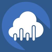 Icon Cloud Development. related to Development symbol. long shadow style vector