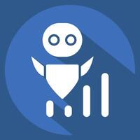 Icon AI Development Speed. related to Development symbol. long shadow style vector