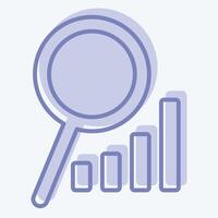 Icon Market Analysis. related to Development symbol. two tone style vector