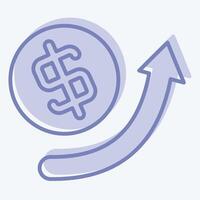 Icon Growth Arrow. related to Development symbol. two tone style vector