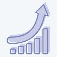 Icon Growth Chart. related to Development symbol. two tone style vector