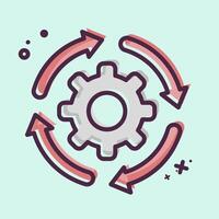 Icon Development Settings. related to Development symbol. MBE style vector