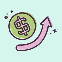 Icon Growth Arrow. related to Development symbol. MBE style vector