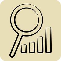 Icon Market Analysis. related to Development symbol. hand drawn style vector