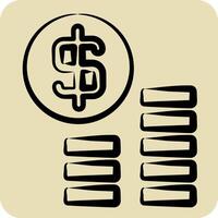 Icon Revenue. related to Development symbol. hand drawn style vector