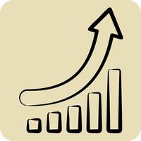 Icon Growth Chart. related to Development symbol. hand drawn style vector