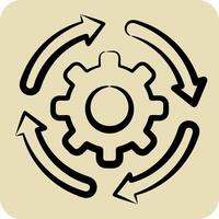 Icon Development Settings. related to Development symbol. hand drawn style vector