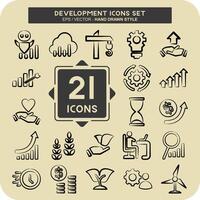 Icon Set Development. related to Education symbol. hand drawn style vector