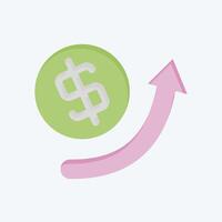 Icon Growth Arrow. related to Development symbol. flat style vector