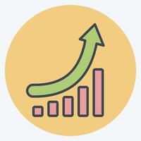 Icon Growth Chart. related to Development symbol. color mate style vector