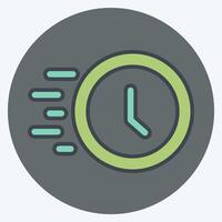 Icon Progress Clock. related to Development symbol. color mate style vector