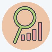 Icon Market Analysis. related to Development symbol. color mate style vector