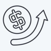 Icon Growth Arrow. related to Development symbol. line style vector