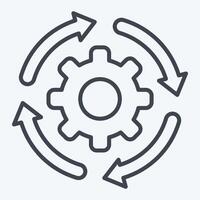 Icon Development Settings. related to Development symbol. line style vector