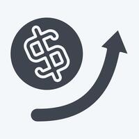 Icon Growth Arrow. related to Development symbol. glyph style vector