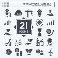 Icon Set Development. related to Education symbol. glyph style vector