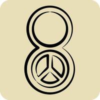 Icon Womens Day. related to World Peace symbol. hand drawn style. design editable vector