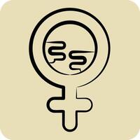 icono femenino. relacionado a mundo paz símbolo. mano dibujado estilo. diseño editable vector