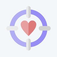 Icon Love Target. related to World Peace symbol. flat style. design editable vector