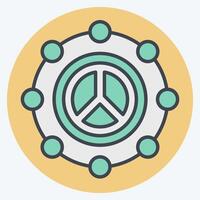Icon Peace. related to World Peace symbol. color mate style. design editable vector