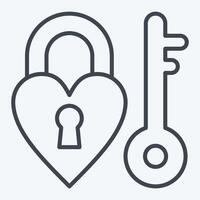 Icon Love Lock. related to World Peace symbol. line style. design editable vector