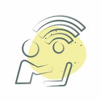 Icon Connectivity. related to Wifi symbol. Color Spot Style. design editable vector