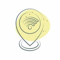 Icon Location. related to Wifi symbol. Color Spot Style. design editable vector