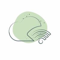 Icon Cloud. related to Wifi symbol. Color Spot Style. design editable vector