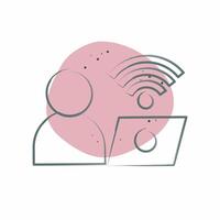 Icon Connect. related to Wifi symbol. Color Spot Style. design editable vector