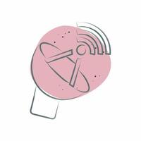 Icon Antenna. related to Wifi symbol. Color Spot Style. design editable vector
