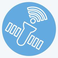 Icon Satellite. related to Wifi symbol. blue eyes style. design editable vector