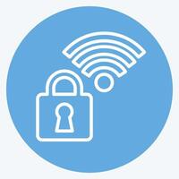 Icon Secured. related to Wifi symbol. blue eyes style. design editable vector
