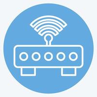Icon Wifi Router. related to Wifi symbol. blue eyes style. design editable vector