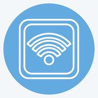 Icon Wifi Button. related to Wifi symbol. blue eyes style. design editable vector