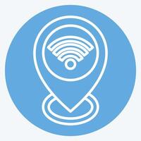 Icon Location. related to Wifi symbol. blue eyes style. design editable vector