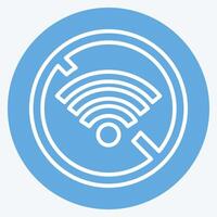 Icon Disconnect. related to Wifi symbol. blue eyes style. design editable vector