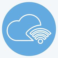 Icon Cloud. related to Wifi symbol. blue eyes style. design editable vector