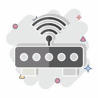 Icon Wifi Router. related to Wifi symbol. comic style. design editable vector