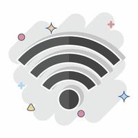 Icon Wifi. related to Wifi symbol. comic style. design editable vector