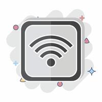 Icon Wifi Button. related to Wifi symbol. comic style. design editable vector