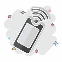 Icon Mobile. related to Wifi symbol. comic style. design editable vector