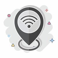 Icon Location. related to Wifi symbol. comic style. design editable vector