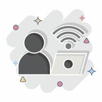 Icon Connect. related to Wifi symbol. comic style. design editable vector