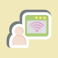 Sticker Online. related to Wifi symbol. design editable vector